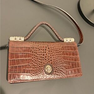 Brighton Brown Crocodile Pattern Clutch